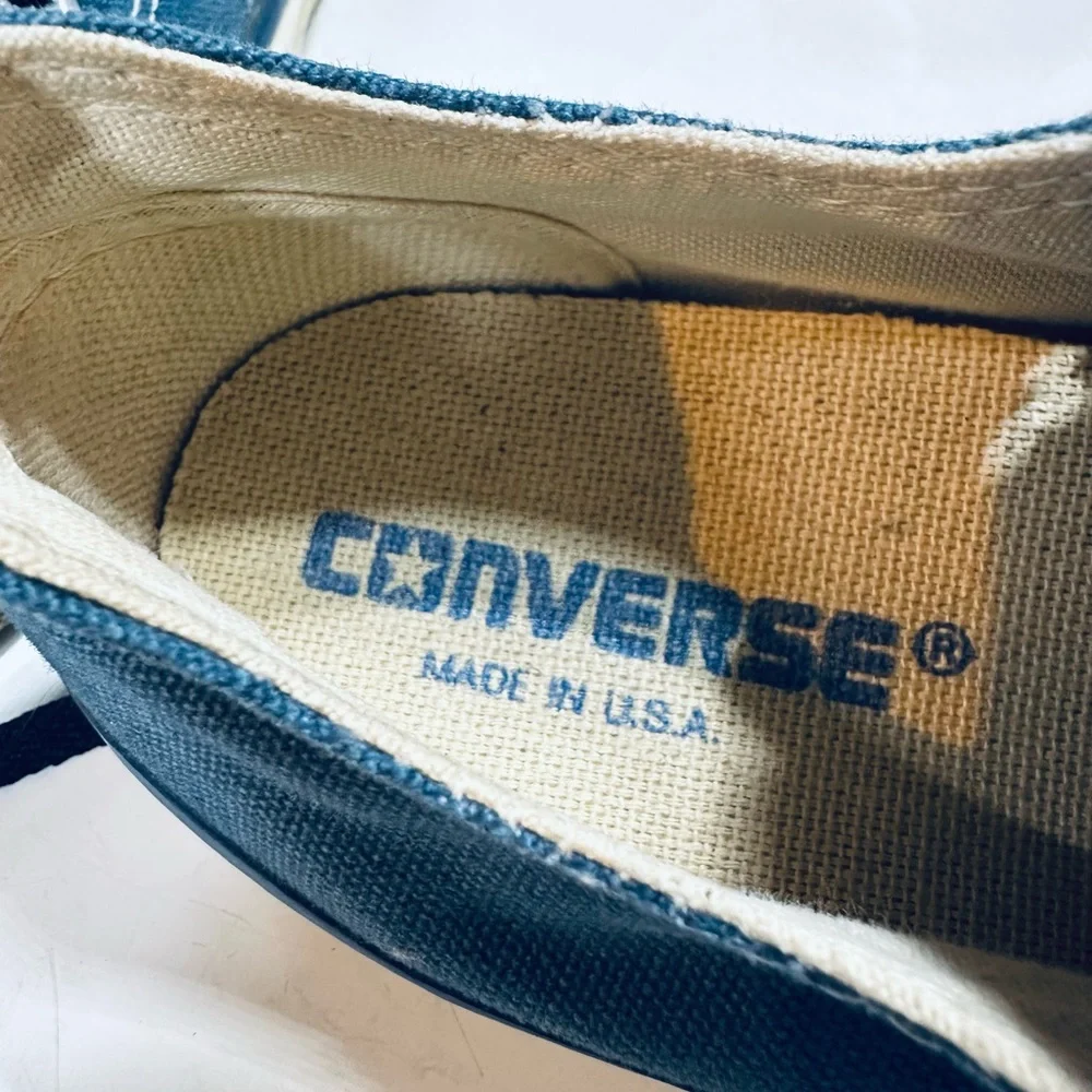 Converse All Star Vintage MADE IN USA Classic Lo Top Blue Canvas Sneakers